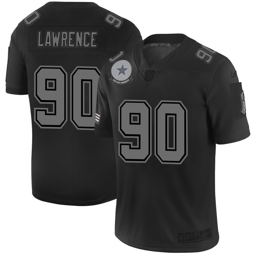 Dallas Cowboys #90 Demarcus Lawrence Men's Black 2019 Salute To Service Limited Stitched Jersey
