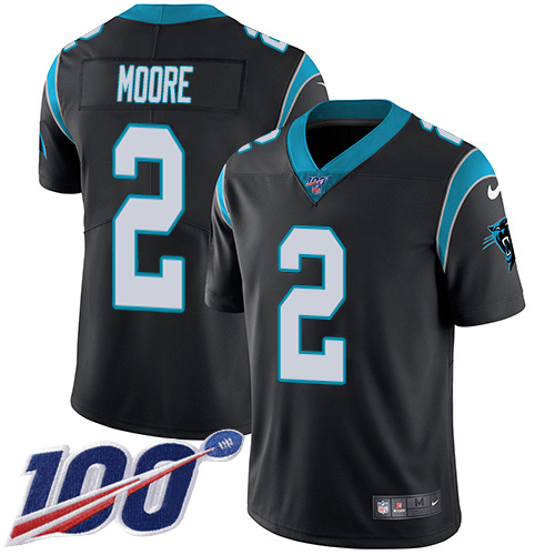 Panthers #2 DJ Moore Black Team Color Youth Stitched 100th Season Vapor Untouchable Limited Jersey
