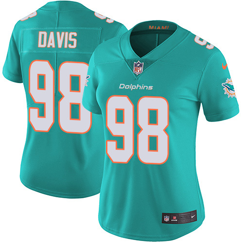 Miami Dolphins #98 Raekwon Davis Aqua Green Team Color Women's Stitched Vapor Untouchable Limited Jersey Womens