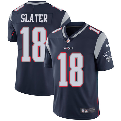 Patriots #18 Matt Slater Navy Blue Team Color Men's Stitched Vapor Untouchable Limited Jersey