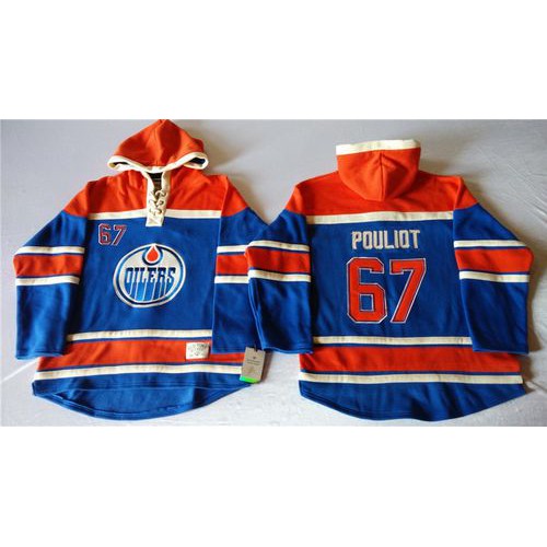 Edmonton Oilers #67 Benoit Pouliot Light Blue Sawyer Hooded Sweatshirt Stitched Jersey Men's