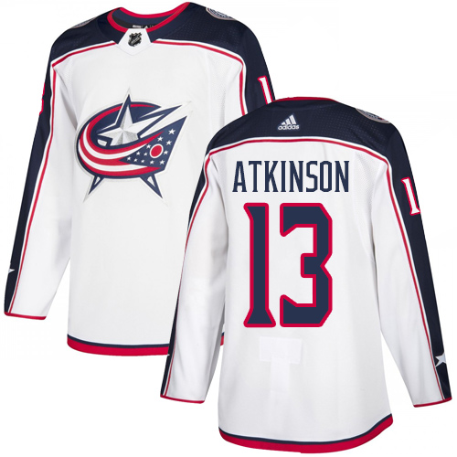 Adidas Columbus Blue Jackets #13 Cam Atkinson White Road Authentic Stitched Youth Jersey Youth