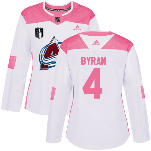 Adidas Colorado Avalanche #4 Bowen Byram Burgundy White/Pink Authentic Fashion Women's Stitched Jersey Womens