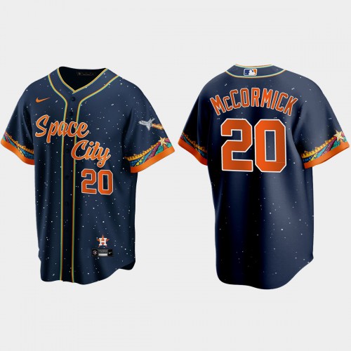 Houston Houston Astros #20 Chas Mccormick Navy Men's 2021 City Connect Replica Jersey Men's