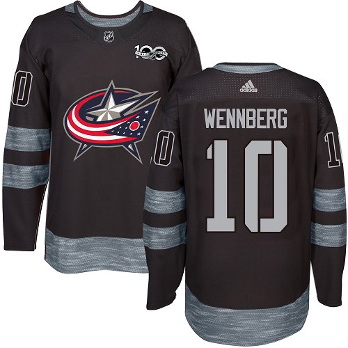 Adidas Columbus Blue Jackets #10 Alexander Wennberg Black 1917-2017 100th Anniversary Stitched Jersey Men's