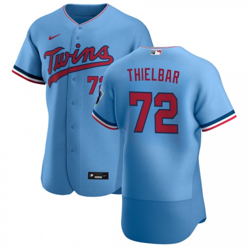 Minnesota Minnesota Twins #72 Caleb Thielbar Men's Light Blue Alternate 2020 Authentic Team Jersey Men's