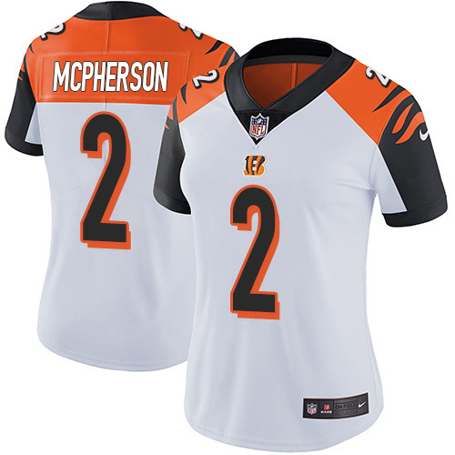 Bengals #2 Evan McPherson White Women's Stitched Vapor Untouchable Limited Jersey
