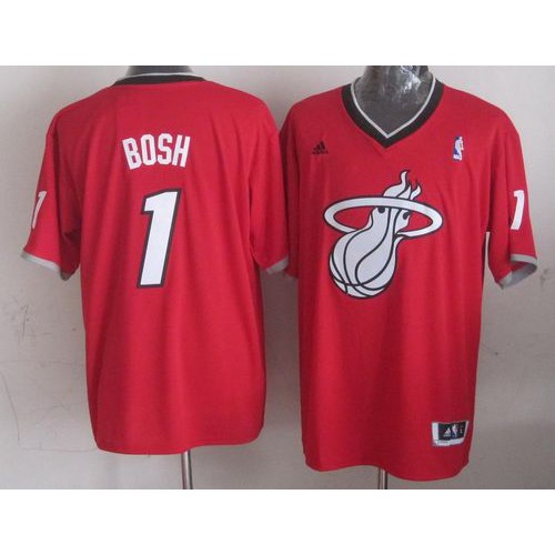 Miami Heat #1 Chris Bosh Red 2013 Christmas Day Swingman Stitched Jersey Mens
