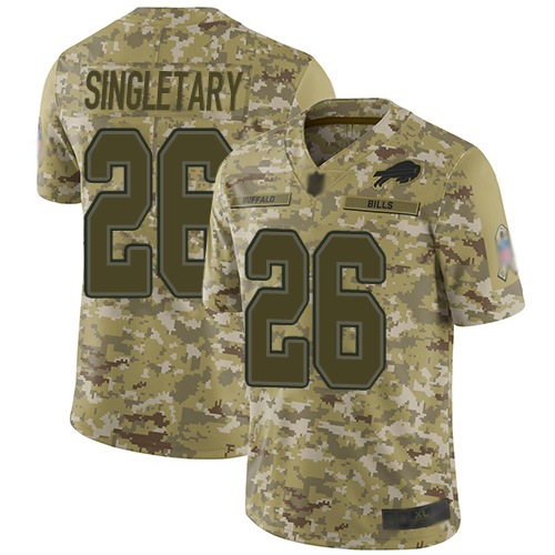 Buffalo Bills #26 Devin Singletary Camo Men's Stitched Limited 2018 Salute To Service Jersey Men's