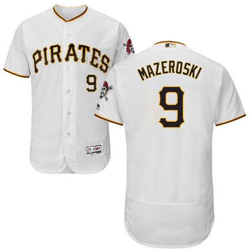 Pittsburgh Pirates #9 Bill Mazeroski White Flexbase Authentic Collection Stitched Jersey Men's