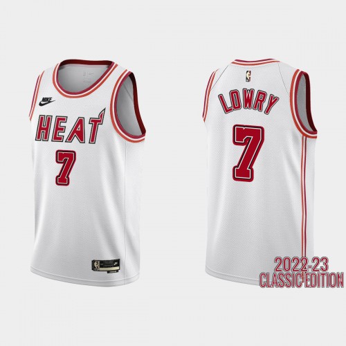 Miami Miami Heat #7 Kyle Lowry White Mens 2022-23 Classic Edition Jersey Mens