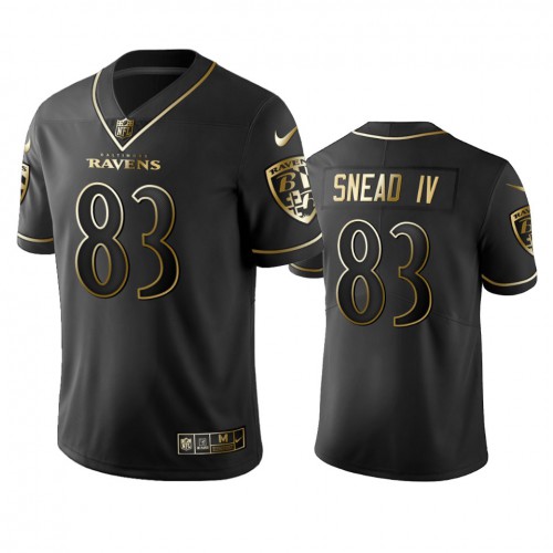 Baltimore Ravens #83 Willie Snead IV Black Golden Limited Edition Stitched Jersey Men's