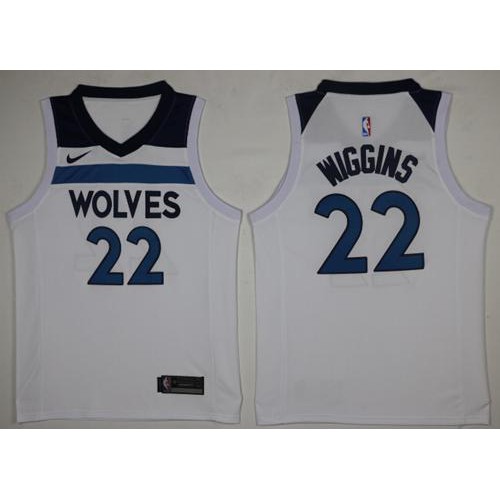 Minnesota Timberwolves #22 Andrew Wiggins White Swingman Association Edition Jersey Mens