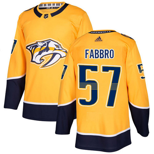 Adidas Nashville Predators #57 Dante Fabbro Yellow Home Authentic Stitched Youth Jersey Youth