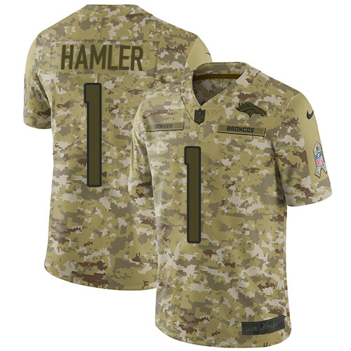 Broncos #1 KJ Hamler Camo Men's Stitched Limited 2018 Salute To Service Jersey
