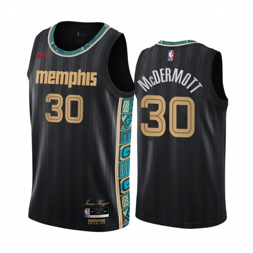 Memphis Grizzlies #30 Sean Mcdermott Black Youth Swingman 2020-21 City Edition Jersey Youth
