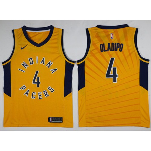 Indiana Pacers #4 Victor Oladipo Gold Swingman Statement Edition Jersey Mens