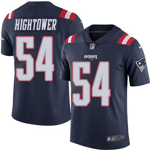 New England Patriots #54 Dont'a Hightower Navy Blue Men's Stitched Limited Rush Jersey Men's
