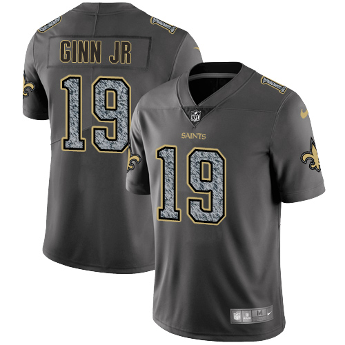 New Orleans Saints #19 Ted Ginn Jr Gray Static Men's Stitched Vapor Untouchable Limited Jersey Men's