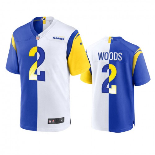 Los Angeles Los Angeles Rams #2 Robert Woods Men's Royal White Split Game Limited Jersey Men's