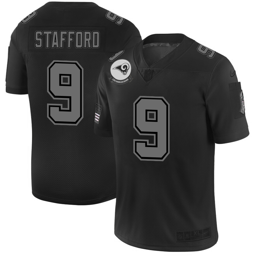 Los Angeles Rams #9 Matthew Stafford Men's Black 2019 Salute To Service Limited Stitched Jersey