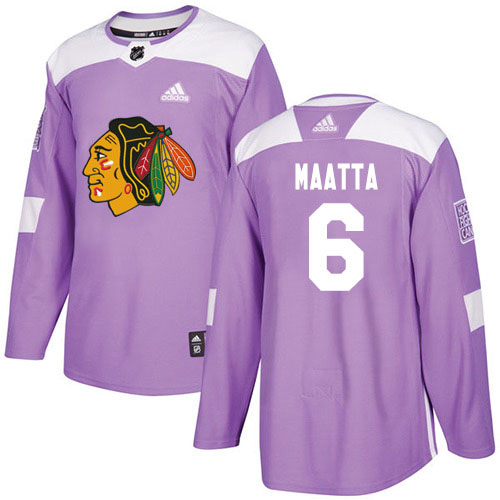 Adidas Chicago Blackhawks #6 Olli Maatta Purple Authentic Fights Cancer Stitched Youth Jersey Youth