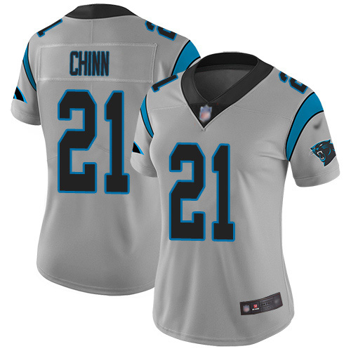 Panthers #21 Jeremy Chinn Silver Women's Stitched Limited Inverted Legend Jersey