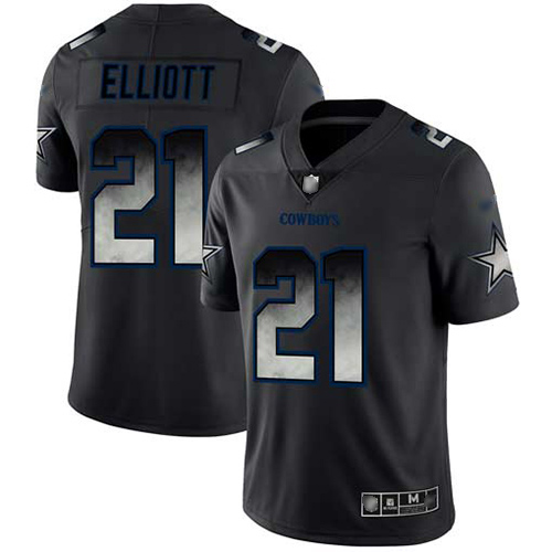 Cowboys #21 Ezekiel Elliott Black Men's Stitched Vapor Untouchable Limited Smoke Fashion Jersey