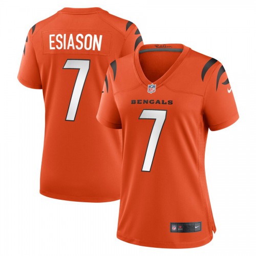 Cincinnati Cincinnati Bengals #7 Boomer Esiason Orange Women's Game Jersey Womens