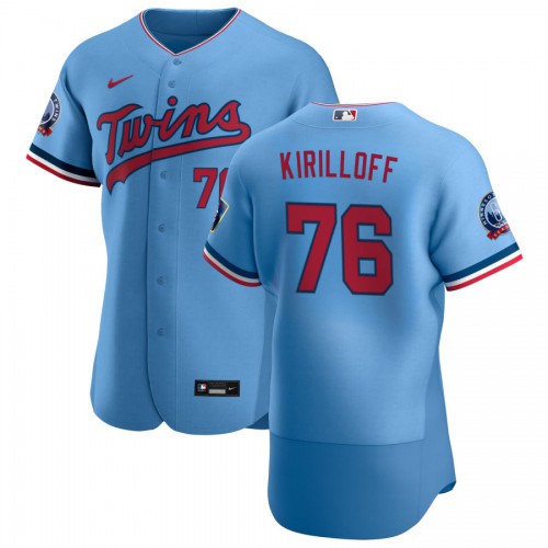 Minnesota Minnesota Twins #76 Alex Kirilloff Men's Light Blue Alternate 2020 60th Season Authentic Team Jersey Men's