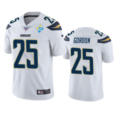 Los Angeles Los Angeles Chargers #25 Melvin Gordon White 60th Anniversary Vapor Limited Jersey Men's