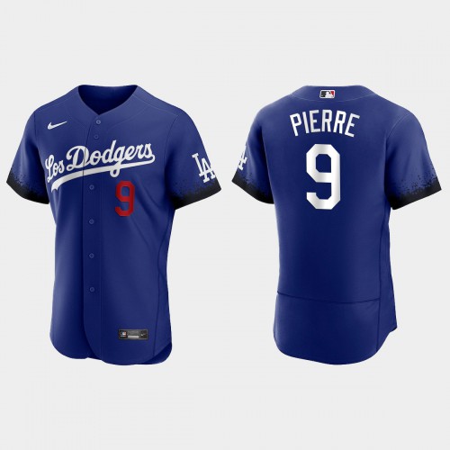 Los Angeles Los Angeles Dodgers #9 Juan Pierre Men's 2021 City Connect Authentic Jersey Royal Men's