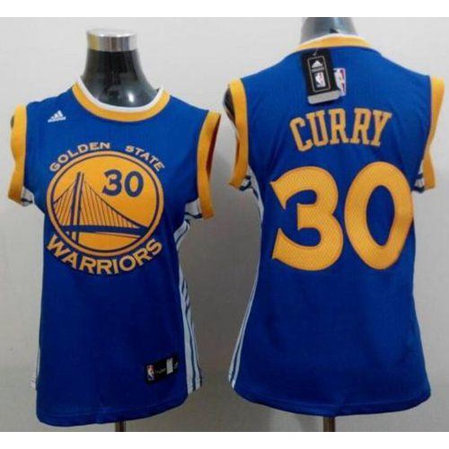 Golden State Warriors #30 Stephen Curry Blue Road Womens Stitched Jersey Womens