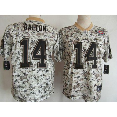 Cincinnati Bengals #14 Andy Dalton Camo Men's Stitched Elite USMC Jersey Men's