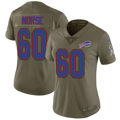 Buffalo Bills #60 Mitch Morse Olive Women's Stitched Limited 2017 Salute to Service Jersey Womens