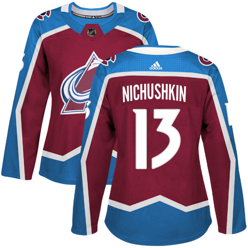 Adidas Colorado Avalanche #13 Valeri Nichushkin Burgundy Women's Home Authentic Stitched Jersey Womens