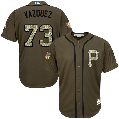 Pittsburgh Pirates #73 Felipe Vazquez Green Salute to Service Stitched Jersey Men's