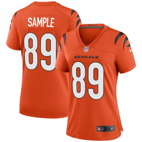 Cincinnati Cincinnati Bengals #89 Drew Sample Orange Women's Game Jersey Womens
