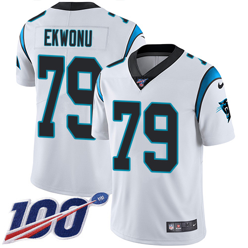 Panthers #79 Ikem Ekwonu White Men's Stitched 100th Season Vapor Untouchable Limited Jersey