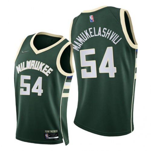 Milwaukee Bucks #54 Sandro Mamukelashvili Womens 2021-22 75th Diamond Anniversary Jersey Green Womens
