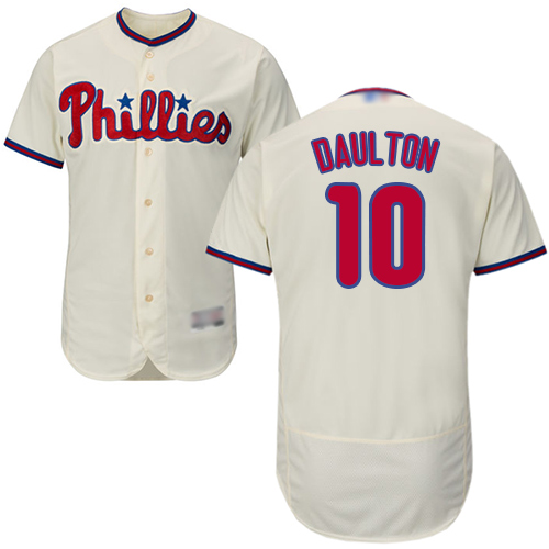 Philadelphia Phillies #10 Darren Daulton Cream Flexbase Authentic Collection Stitched Jersey Men's