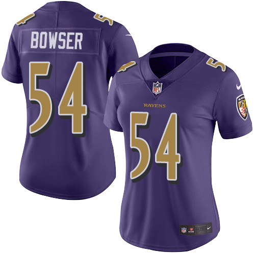 Baltimore Ravens #54 Tyus Bowser Purple Women's Stitched Limited Rush Jersey Womens