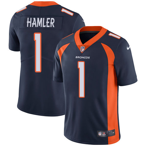 Broncos #1 KJ Hamler Navy Blue Alternate Youth Stitched Vapor Untouchable Limited Jersey