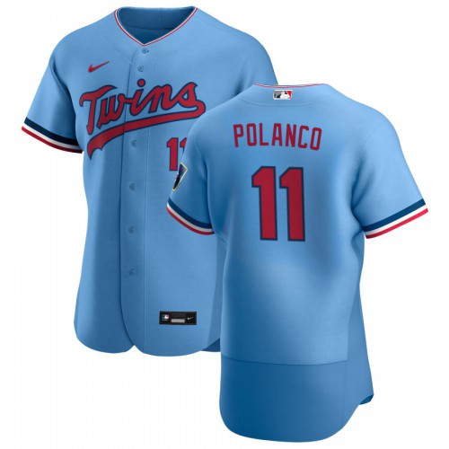 Minnesota Minnesota Twins #11 Jorge Polanco Men's Light Blue Alternate 2020 Authentic Team Jersey Men's