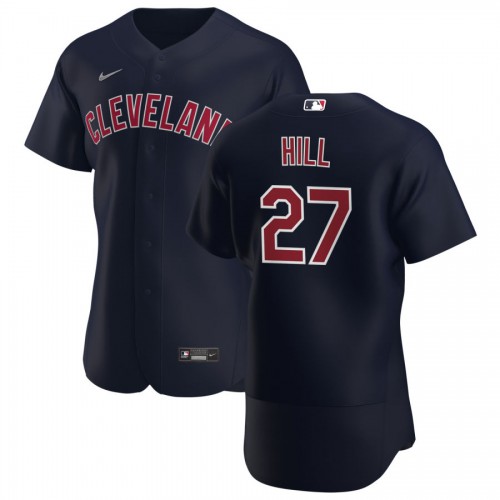 Cleveland Guardians #27 Cam Hill Men's Navy Alternate 2020 Authentic Player Jersey Men's