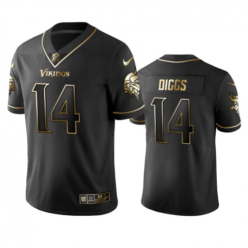 Minnesota Vikings #14 Stefon Diggs Men's Stitched Vapor Untouchable Limited Black Golden Jersey Men's