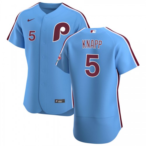 Philadelphia Philadelphia Phillies #5 Andrew Knapp Men's Light Blue Alternate 2020 Authentic Player Jersey Men's