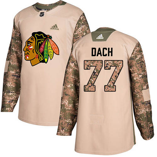 Adidas Chicago Blackhawks #77 Kirby Dach Camo Authentic 2017 Veterans Day Stitched Jersey Men's