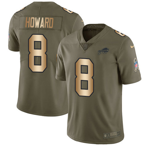 Buffalo Buffalo Bills #8 O. J. Howard Olive/Gold Youth Stitched Limited 2017 Salute To Service Jersey Youth
