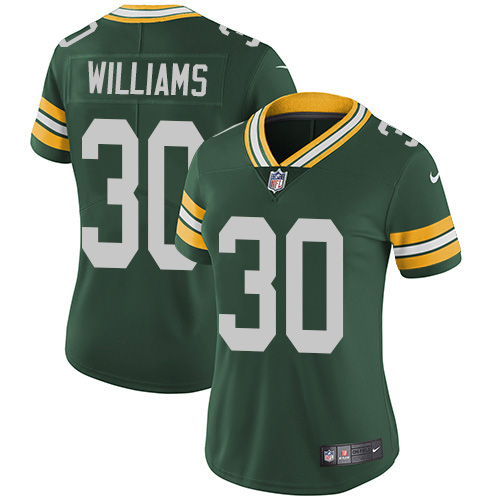Green Bay Packers #30 Jamaal Williams Green Team Color Women's Stitched Vapor Untouchable Limited Jersey Womens